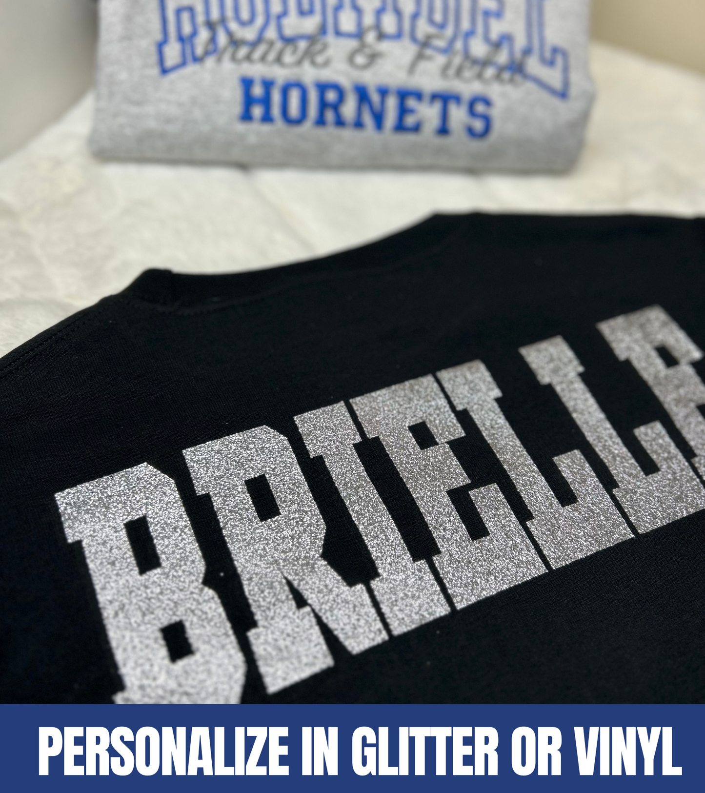 Holmdel Hornets Fleece Sweatshirt Available in Crewneck and Hoodie-Add Personalization to back