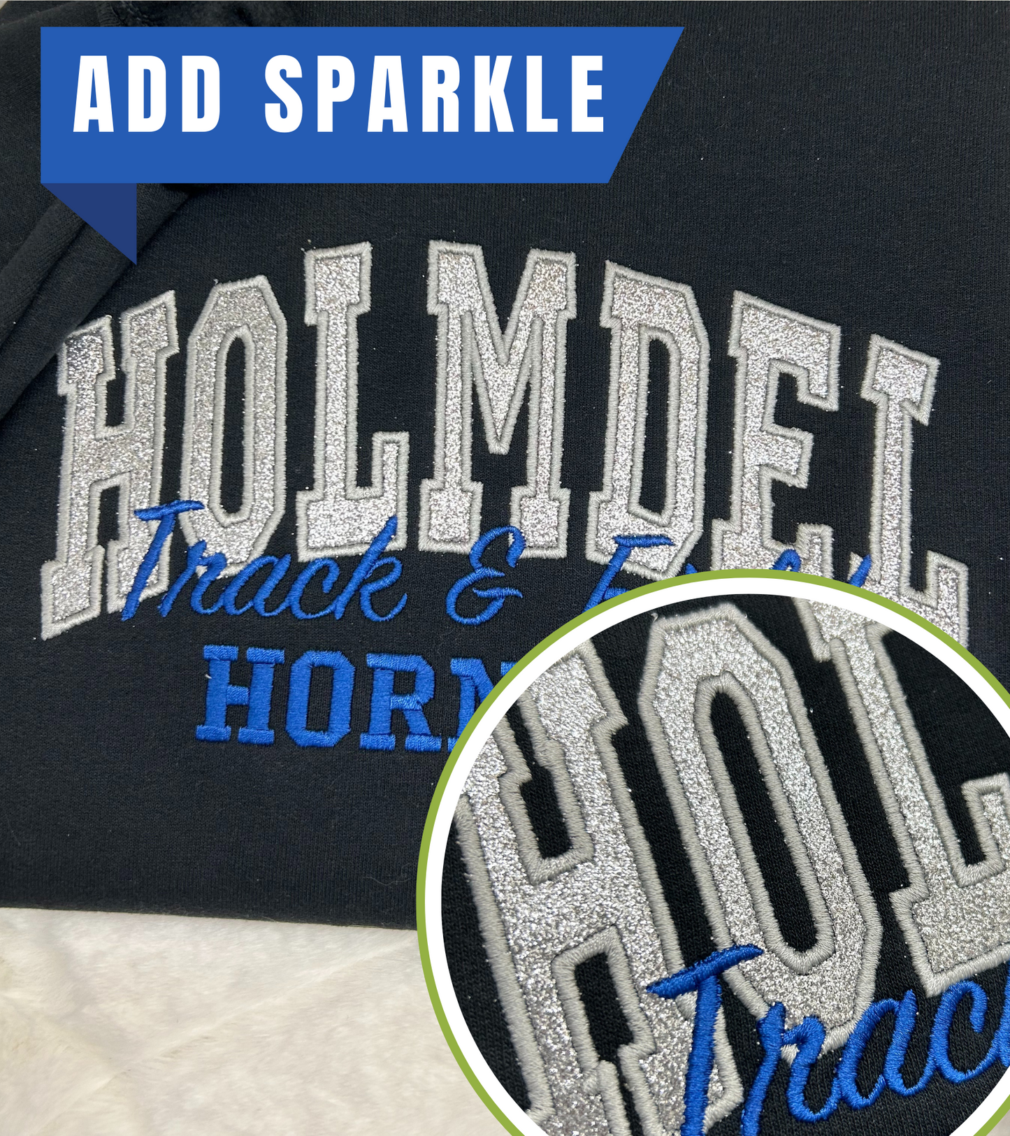 Holmdel Hornets Fleece Sweatshirt Available in Crewneck and Hoodie-Add Personalization to back